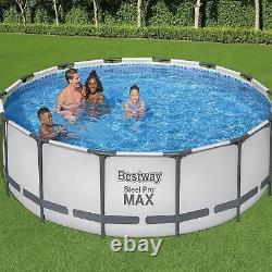 Bestway Steel Pro MAX 14' X 42 Round Above Ground Swimming Pool Set Outdoor Pool