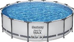 Bestway Steel Pro MAX 14' X 42 Round Above Ground Swimming Pool Set Outdoor Pool