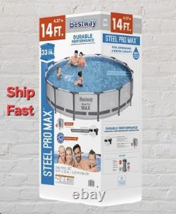 Bestway Steel Pro MAX 14' x 33 Above Ground Swimming Pool Set IN HAND NEW
