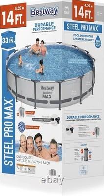 Bestway Steel Pro MAX 14' x 33 Round Above Ground Swimming Pool Set