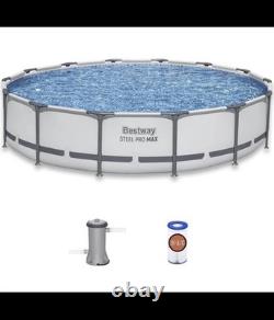 Bestway Steel Pro MAX 14' x 33 Round Above Ground Swimming Pool Set, 530 GPH