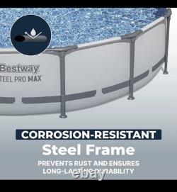 Bestway Steel Pro MAX 14' x 33 Round Above Ground Swimming Pool Set, 530 GPH