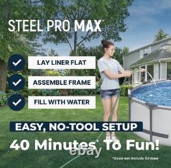 Bestway Steel Pro MAX 14' x 33 Round Above Ground Swimming Pool Set, 530 GPH