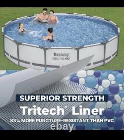 Bestway Steel Pro MAX 14' x 33 Round Above Ground Swimming Pool Set, 530 GPH