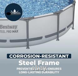 Bestway Steel Pro MAX 14' x 33 Round Above Ground Swimming Pool Set, 530 GPH