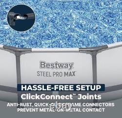 Bestway Steel Pro MAX 14' x 33 Round Above Ground Swimming Pool Set, 530 GPH