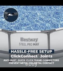 Bestway Steel Pro MAX 14' x 33 Round Above Ground Swimming Pool Set, 530 GPH
