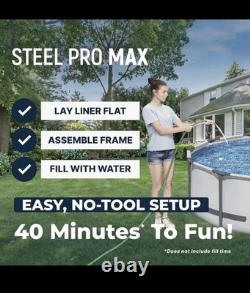 Bestway Steel Pro MAX 14' x 33 Round Above Ground Swimming Pool Set, 530 GPH