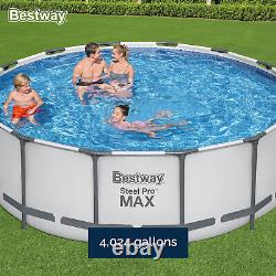 Bestway Steel Pro MAX 14' x 4' Foot Above Ground Round Complete Pool Set (Used)