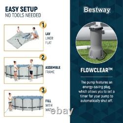 Bestway Steel Pro MAX 14' x 42 Above Ground Swimming Pool Set, Gray (Open Box)