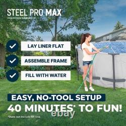 Bestway Steel Pro MAX 14'x48 Round Above Ground Swimming Pool with Pump & Cover