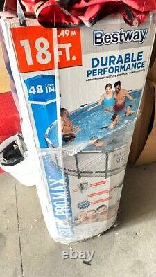 Bestway Steel Pro MAX 5613HE-BW 18 x 4 Foot Above Ground Swimming Pool Set