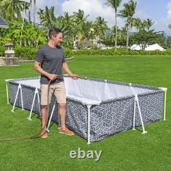 Bestway Steel Pro Rectangle Above Ground Swimming Pool Set, 12' x 6'7 x 26