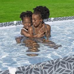 Bestway Steel Pro Rectangle Above Ground Swimming Pool Set, 12' x 6'7 x 26
