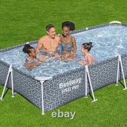 Bestway Steel Pro Rectangle Above Ground Swimming Pool Set, 12' x 6'7 x 26
