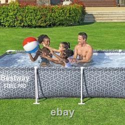 Bestway Steel Pro Rectangle Above Ground Swimming Pool Set, 12' x 6'7 x 26