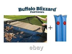 Buffalo Blizzard Rectangle In-Ground Swimming Pool Leaf Net Cover with Water Tubes