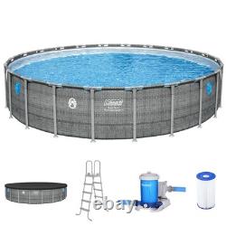 Coleman Power Steel 22' x 52 Frame Above Ground Swimming Pool Set, Gray (Used)