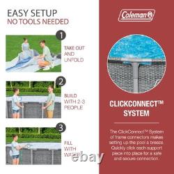 Coleman Power Steel 22' x 52 Frame Above Ground Swimming Pool Set, Gray (Used)