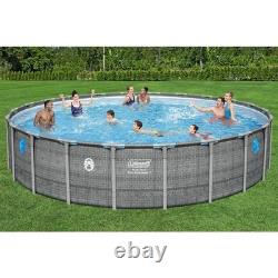 Coleman Power Steel 22' x 52 Frame Above Ground Swimming Pool Set, Gray (Used)