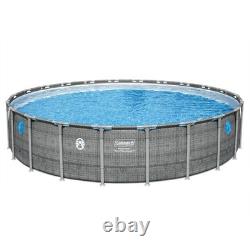 Coleman Power Steel 22' x 52 Frame Above Ground Swimming Pool Set, Gray (Used)