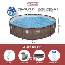 Coleman Power Steel Swim Vista 18' x 48 Above Ground Swimming Pool Set (Used) Coleman Power Steel Swim Vista 18' x 48 Above Ground Swimming Pool Set (Used)