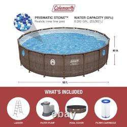 Coleman Power Steel Swim Vista 18' x 48 Above Ground Swimming Pool Set (Used)