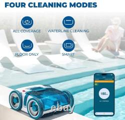 Cordless Robotic Pool Cleaner In Ground Pools 150min Runtime Wall Climbing Wi-Fi
