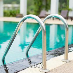 Costway 3 Step Stainless Steel Swimming Pool Ladder Handrail for In Ground Pool
