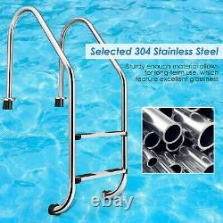 Costway Stainless Steel 2-Step Swimming Pool Ladder Non-Slip for In Ground Pools
