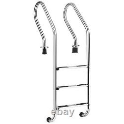 Costway Stainless Steel 3-Step Swimming Pool Ladder Non-Slip for In Ground Pools