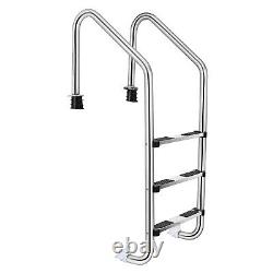Costway Swimming Pool Ladder In-Ground Stainless Steel 3-Step with Anti-Slip Step