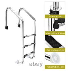 Costway Swimming Pool Ladder In-Ground Stainless Steel 3-Step with Anti-Slip Step