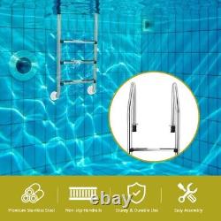 Costway Swimming Pool Ladder In-Ground Stainless Steel 3-Step with Anti-Slip Step