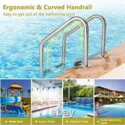 Costway Swimming Pool Ladder In-Ground Stainless Steel 3-Step with Anti-Slip Step