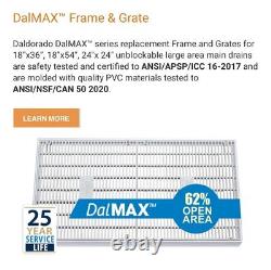 DalMAXT Frame & Grate. Pool Main Drain Grate 18 X 36 Or 18 X 18