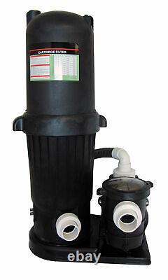 Deluxe In-Ground Swimming Pool 200SF Cartridge Filter System 2 Speed Pump 1.5HP