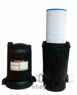 Deluxe In-Ground Swimming Pool 200SF Cartridge Filter System 2 Speed Pump 1.5HP