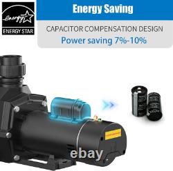 Dual Speed 2HP High-Flo INGROUND Swimming POOL PUMP Strainer Energy Saving 230V