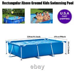 Durable Bestway 86.659.123.6in Ground Rectangular Steel Frame Swimming Pool US