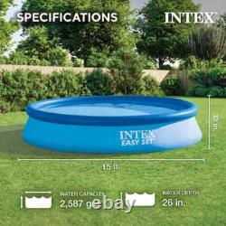 Easy Set 15 ft. Round x 33 in. D Inflatable Pool 530 GPH Filter Pump. 2587