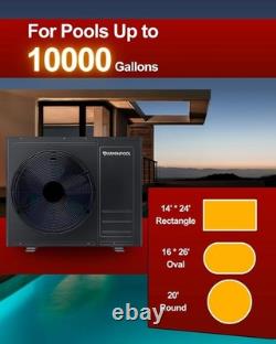 Electric Pool Heat Pump Heater 35000BTU for Above Ground Inground Pools 10000Gal