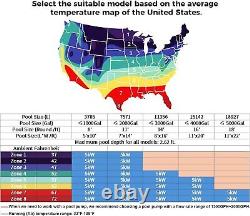 Electric Pool Heater 16000 BTU Heat Pump for Above/In-Ground Swim Pool Efficient
