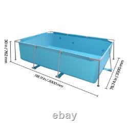 Frame Above Ground Swimming Pool, 118 x 78 x 30 in Rectangular Steel Metal Frame