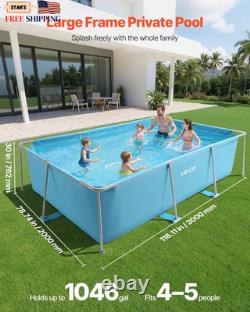 Frame above Ground Swimming Pool, 118 X 78 X 30 in Rectangular Steel Metal Frame