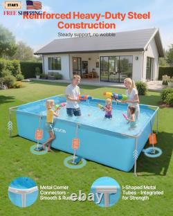 Frame above Ground Swimming Pool, 118 X 78 X 30 in Rectangular Steel Metal Frame