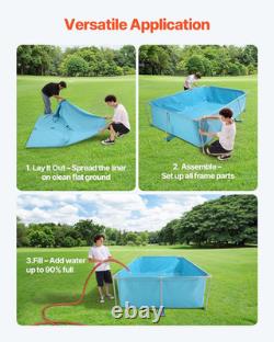 Frame above Ground Swimming Pool, 118 X 78 X 30 in Rectangular Steel Metal Frame