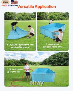 Frame above Ground Swimming Pool, 118 X 78 X 30 in Rectangular Steel Metal Frame