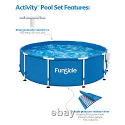 Funsicle 10' x 30 Outdoor Activity Round Frame Above Ground Swimming Pool Set