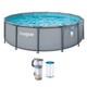 Funsicle 14' X 42 Oasis Round Above Ground Swimming Pool Set, Cool Gray